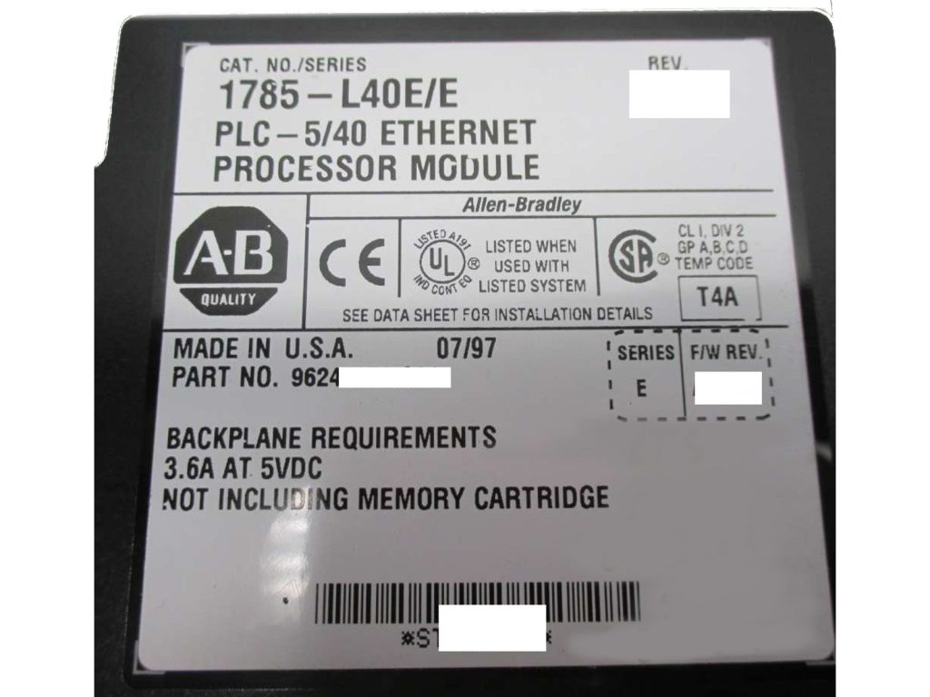 PLC 5/40 Ethernet Processor Module